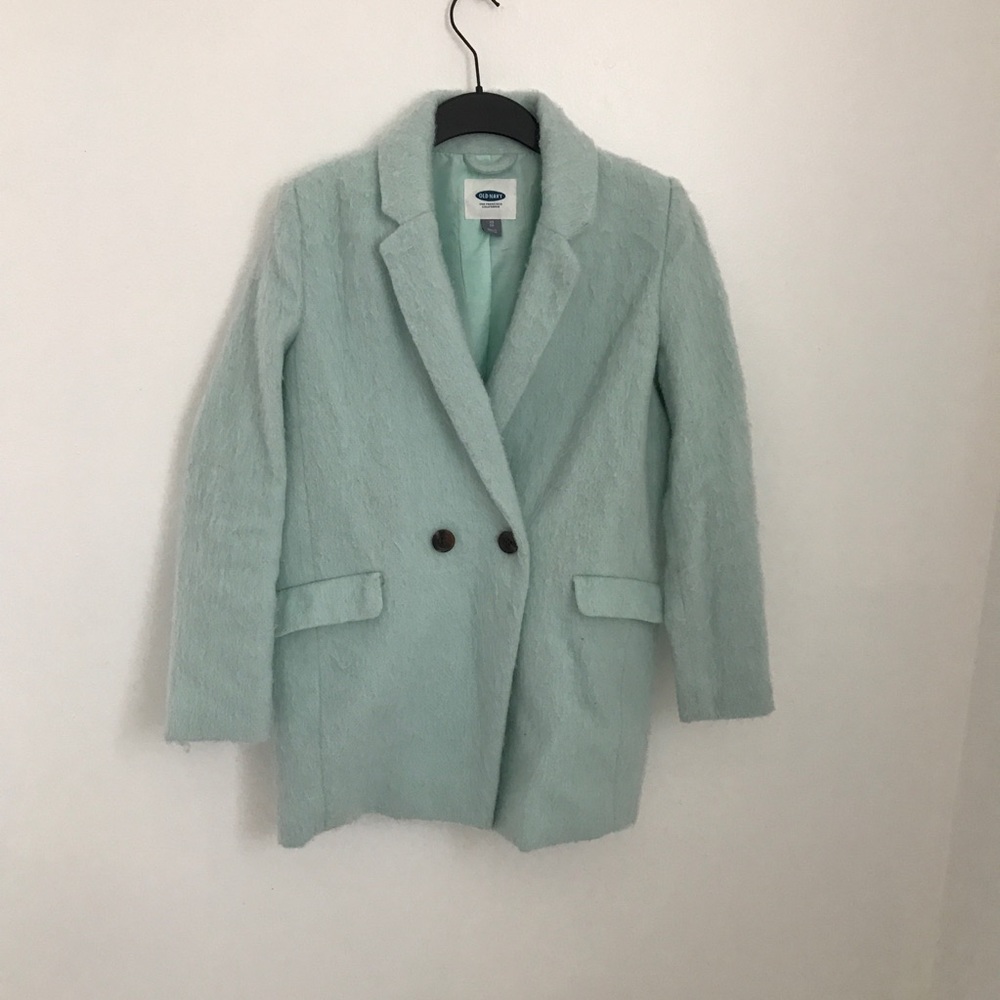 Old Navy Fuzzy Blue Pea Coat